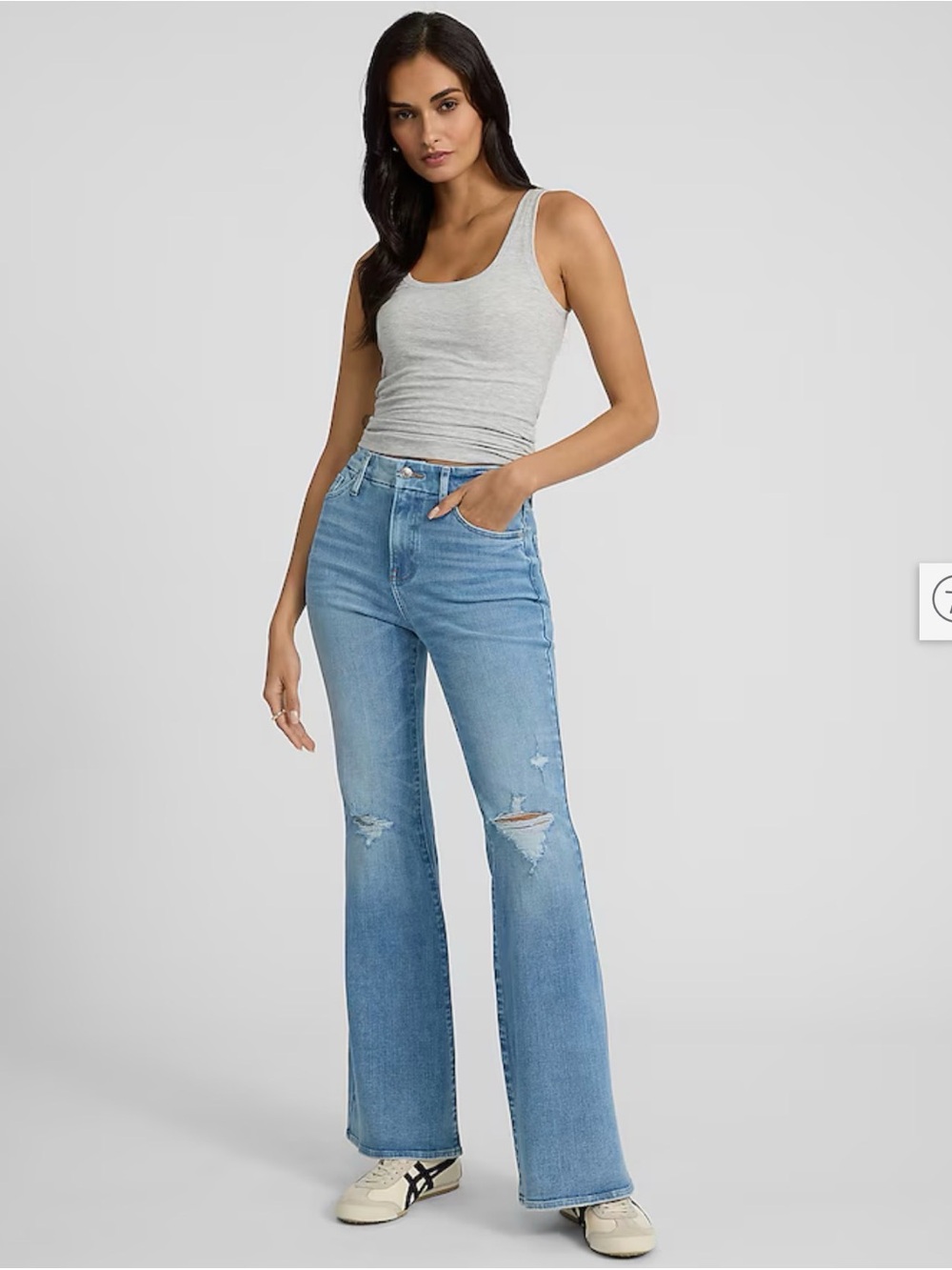 Express Light Blue Distressed Flare Jeans for Women - Brand new with tag